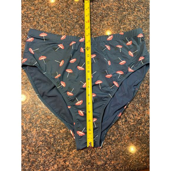 Nip Tuck Tankini Umbrella Print Twisted Front Retro Full Coverage Bikini Size 16 - Picture 6 of 12